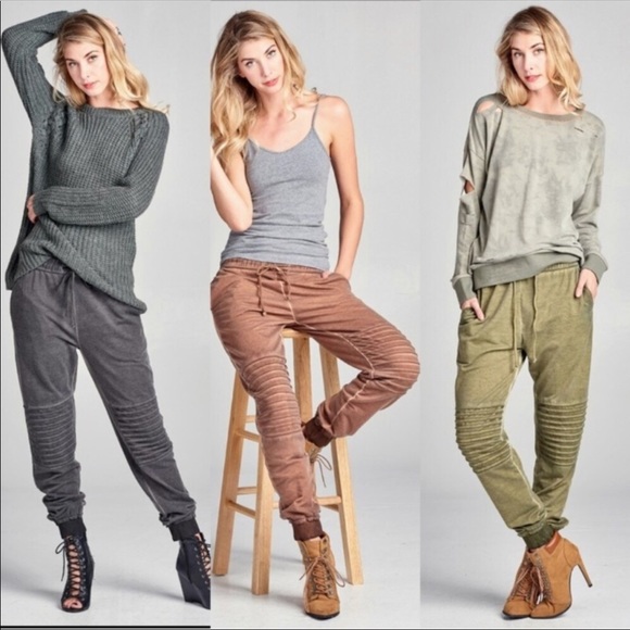 Green Moto Sweats - Picture 3 of 3